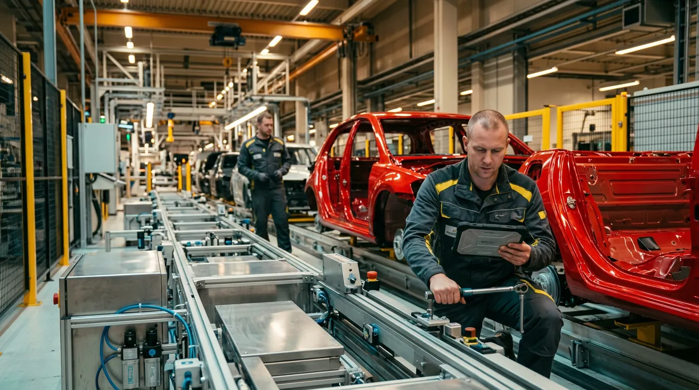 Automotive-Produktionslinie nach dem Wiederanlauf
