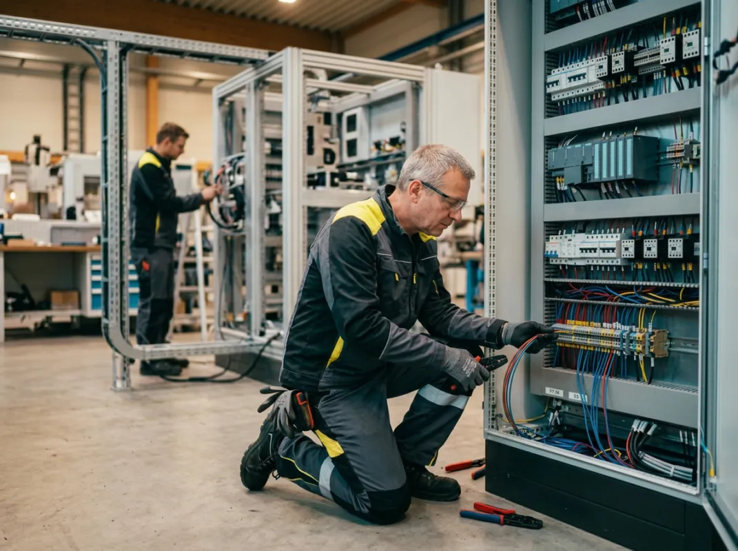 Industrieelektriker bei Schaltschrankbau und Anlagenverdrahtung